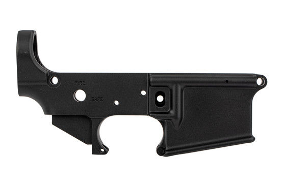 The Zev Tech stripped AR15 lower receiver is hardcoat anodize and compatible with Mil-Spec parts